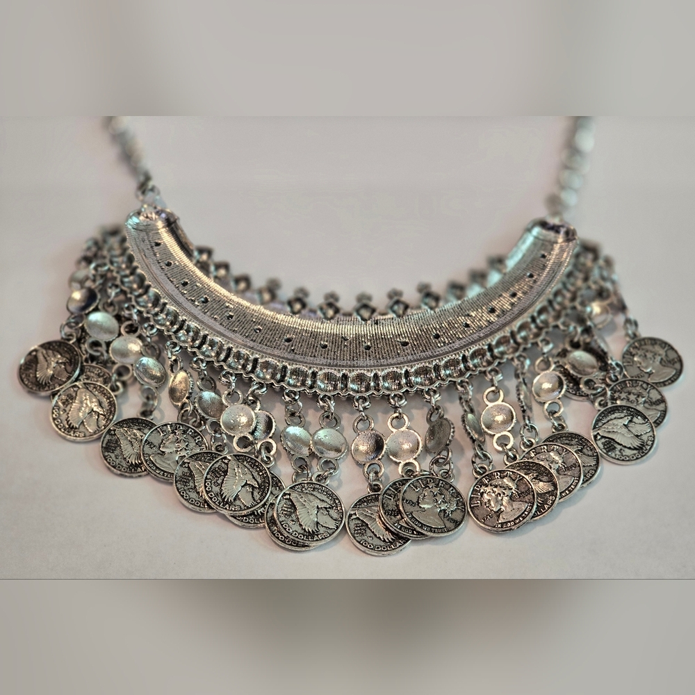 Coin Bold Statement Necklace - image 2
